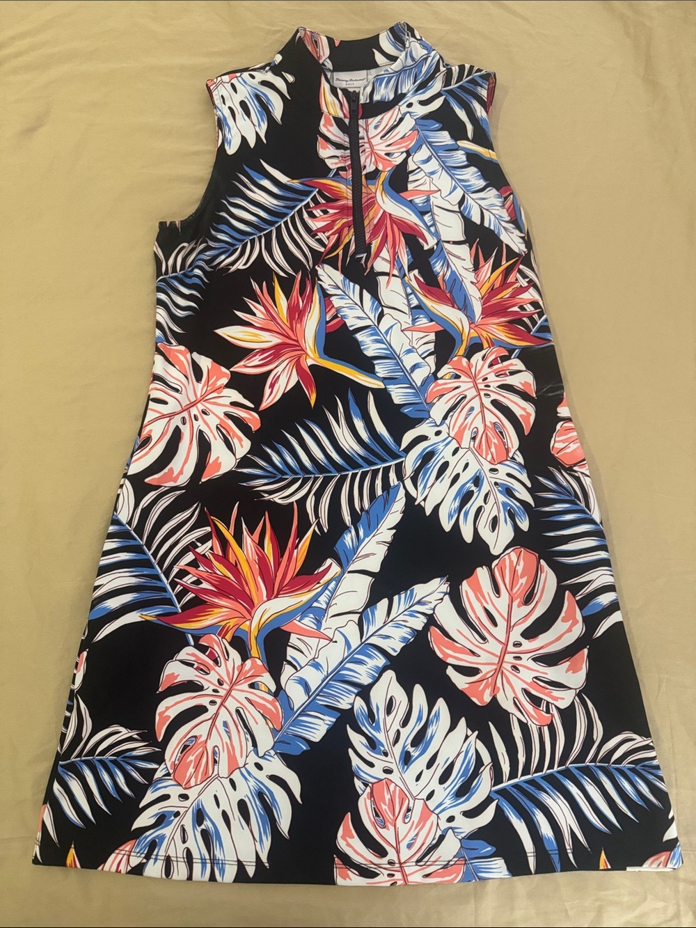 Tommy Bahama Golf Dress size L Tropical Floral A-Line Sleeveless Dress